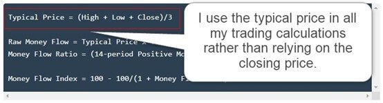 Money FIow Index Calculation Formula